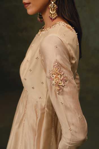 Buy 17:17 By Simmi Saboo Ivory Silk Round Neck Embroidered Anarkali And Pant Set Online at Aza Fashions Buy_17:17 By Simmi Saboo_Ivory Silk Round Neck Embroidered Anarkali And Pant Set _Online_at_Aza_Fashions