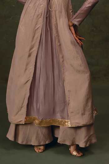 17:17 By Simmi Saboo Purple Silk Open , Round Embroidered Jacket And Anarkali Set Online at Aza Fashions 17:17 By Simmi Saboo_Purple Silk Open , Round Embroidered Jacket And Anarkali Set _Online_at_Aza_Fashions