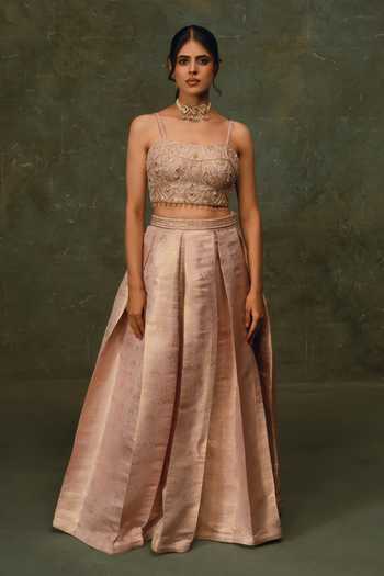 17:17 By Simmi Saboo Pleated Lehenga & Blouse Set