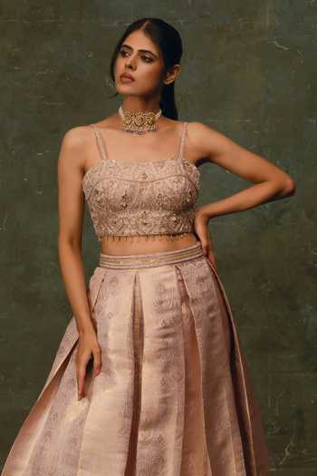 17:17 By Simmi Saboo Pleated Lehenga & Blouse Set