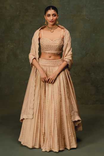 17:17 By Simmi Saboo Bead Work Blouse Lehenga Set