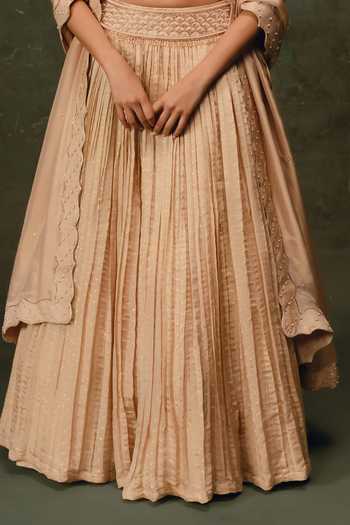 Buy 17:17 By Simmi Saboo Beige Organza Sweetheart Neck Bead Work Blouse Lehenga Set Online at Aza Fashions Buy_17:17 By Simmi Saboo_Beige Organza Sweetheart Neck Bead Work Blouse Lehenga Set _Online_at_Aza_Fashions
