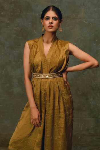 17:17 By Simmi Saboo Pleated Jumpsuit With Belt
