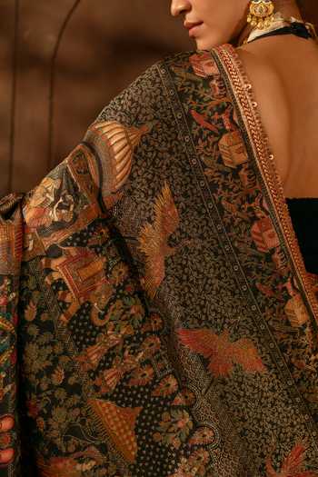 17:17 By Simmi Saboo Black Halter Neck Woven Saree With Blouse Online at Aza Fashions 17:17 By Simmi Saboo_Black Halter Neck Woven Saree With Blouse _Online_at_Aza_Fashions
