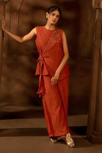 17:17 By Simmi Saboo Embroidered Top & Pant Set
