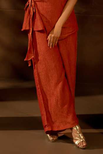 17:17 By Simmi Saboo Orange Round Neck Embroidered Top And Pant Set Online at Aza Fashions 17:17 By Simmi Saboo_Orange Round Neck Embroidered Top And Pant Set _Online_at_Aza_Fashions