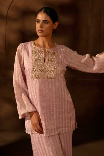 17:17 By Simmi Saboo Stripe Pattern Short Kurta & Pant Set