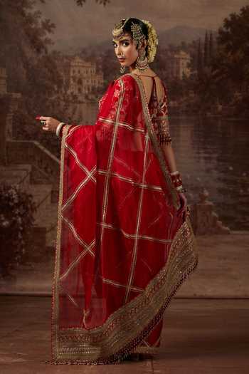 Shikhar Sharma Gota Zari Work Saree With Corset