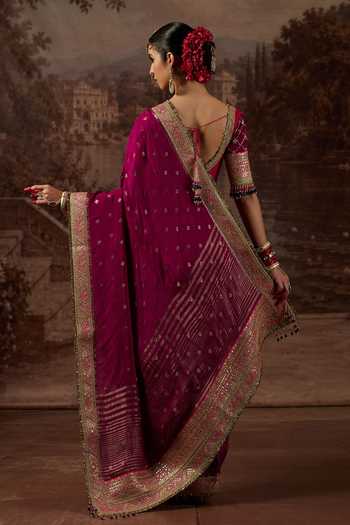 Shikhar Sharma Hand Embroidered Saree With Blouse