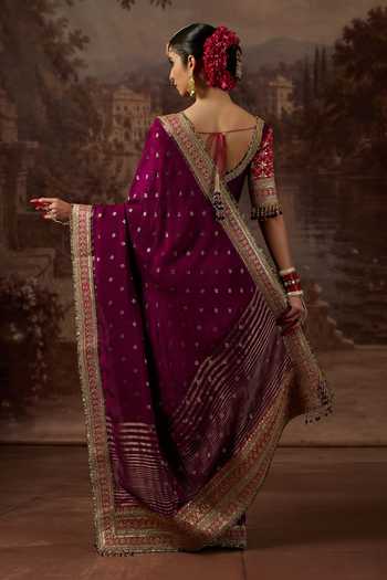 Shikhar Sharma Zari Woven Saree With Blouse