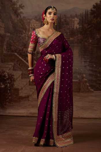 Shikhar Sharma Zari Woven Saree With Blouse