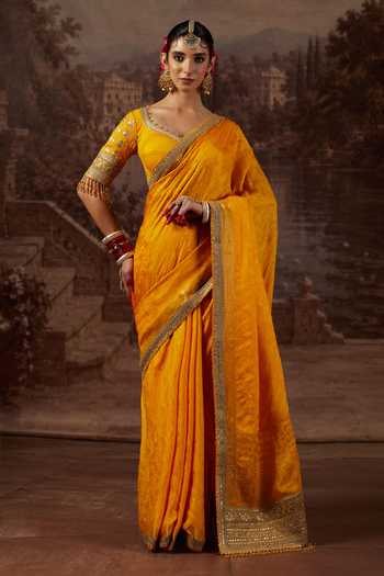 Shikhar Sharma Dori Embroidered Saree With Blouse