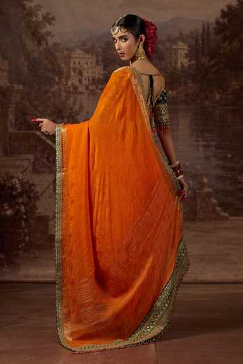 Shikhar Sharma Dori Border Embroidered Saree With Blouse