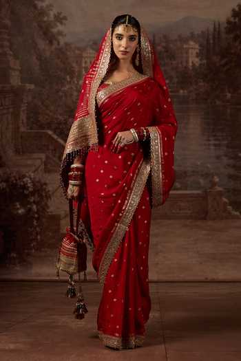 Shikhar Sharma Zari Woven Saree With Blouse