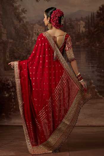 Shikhar Sharma Zari Woven Saree With Blouse