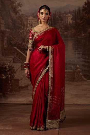 Shikhar Sharma Zari Pattern Saree With Blouse