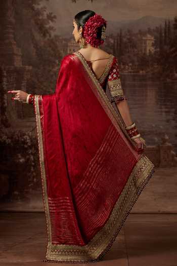 Shikhar Sharma Zari Pattern Saree With Blouse