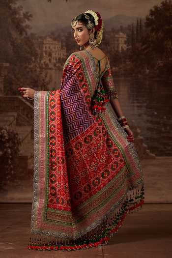 Shikhar Sharma Patola Print Saree With Blouse 
