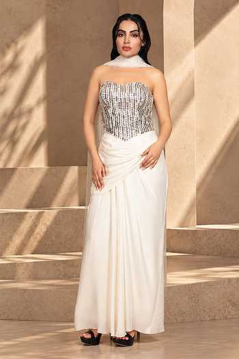 Bohame Aabshar Embroidered Corset Skirt Set 
