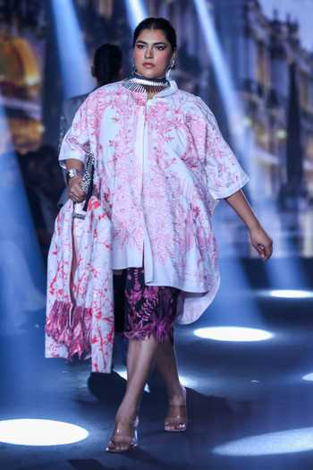 Rahul Singh Kantha Embroidered Dress With Shirt 