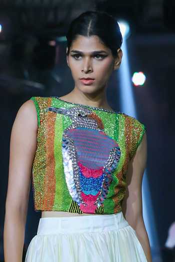Rahul Singh Hand Embellished Top & Skirt Set 