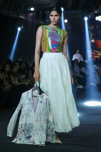 Rahul Singh Hand Embellished Top & Skirt Set 