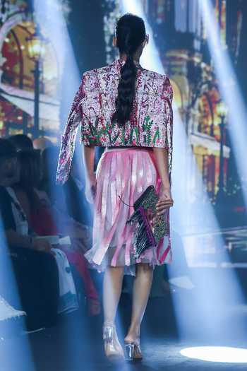 Rahul Singh Hand Embellished Jacket Skirt Set 