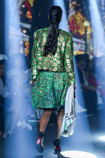 Rahul Singh Hand Embellished Jacket Skirt Set 