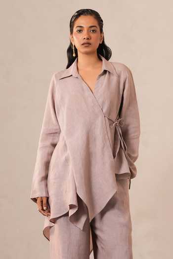 Urvashi Kaur Linen Collared Top 