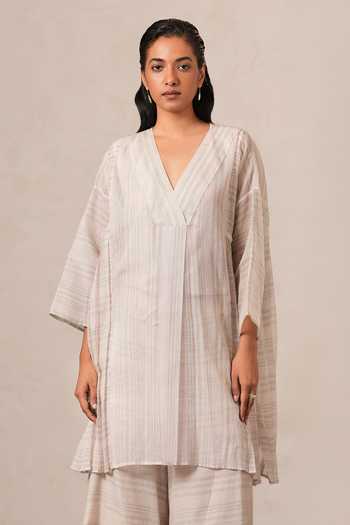 Urvashi Kaur Checkered Woven Tunic