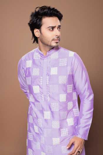 Buy Priyanka Haralalka Purple Silk, Cotton Cord Embroidered Kurta Set Online at Aza Fashions Buy_Priyanka Haralalka_Purple Silk, Cotton Cord Embroidered Kurta Set _Online_at_Aza_Fashions