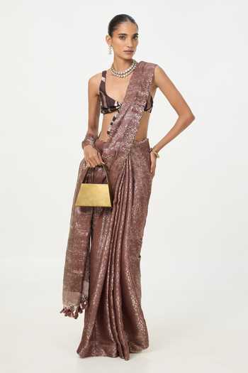 Ekaya Banaras Handwoven Tissue Saree With Running Blouse 