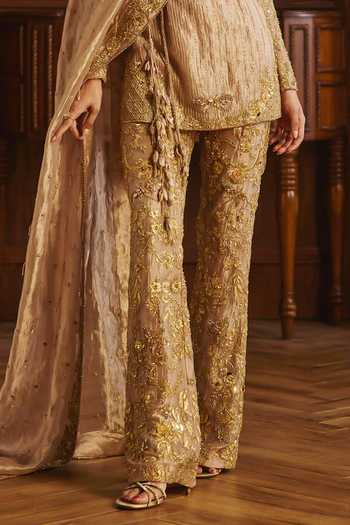 Buy Mahima Mahajan Pink Silk, Tissue Scoop Neck Rania Placement Embroidered Kurta Pant Set Online at Aza Fashions Buy_Mahima Mahajan_Pink Silk, Tissue Scoop Neck Rania Placement Embroidered Kurta Pant Set _Online_at_Aza_Fashions