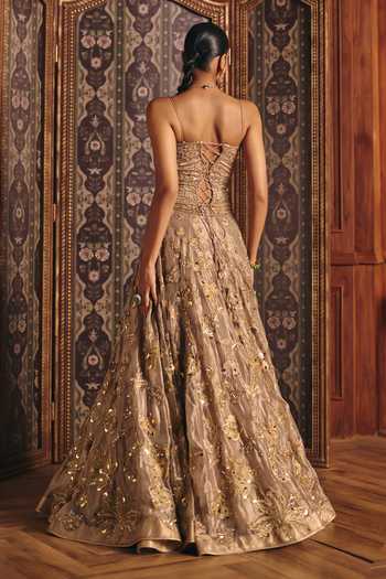 Mahima Mahajan Noorie Silk Tissue Corset Lehenga Set 