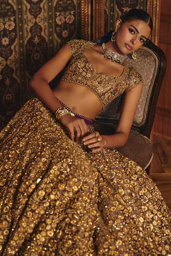 Shop Mahima Mahajan Purple Silk, Tissue Sweetheart Neck Shania Embroidered Lehenga Set Online at Aza Fashions Shop_Mahima Mahajan_Purple Silk, Tissue Sweetheart Neck Shania Embroidered Lehenga Set _Online_at_Aza_Fashions