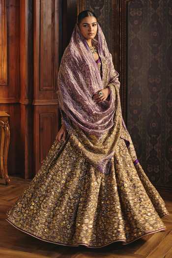 Mahima Mahajan Rakhi Embroidered Jacket Lehenga Set 