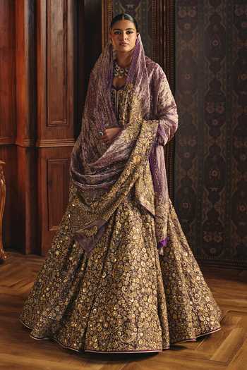 Mahima Mahajan Purple Chanderi, Silk, Tissue Sweetheart Rakhi Embroidered Jacket Lehenga Set Online at Aza Fashions Mahima Mahajan_Purple Chanderi, Silk, Tissue Sweetheart Rakhi Embroidered Jacket Lehenga Set _Online_at_Aza_Fashions