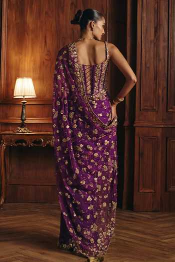 Mahima Mahajan Aashna Embroidered Saree With Corset 