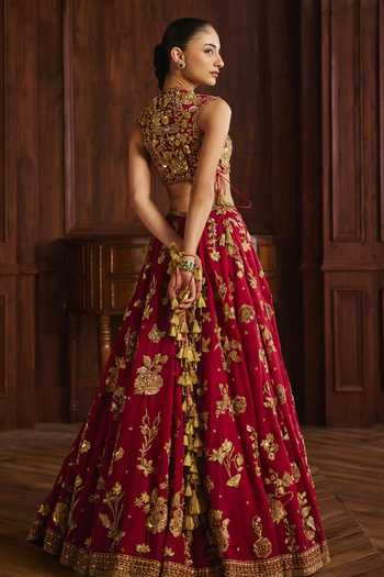 Mahima Mahajan Nooran Silk Organza Lehenga Set With Veil 