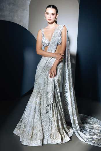 Ritika Mirchandani Eviaa Embroidered Lehenga Saree With Blouse 