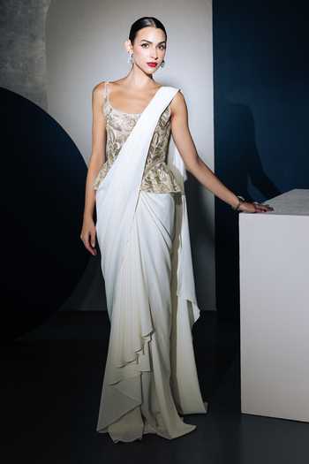 Ritika Mirchandani Maelle Draped Lehenga Saree With Corset 