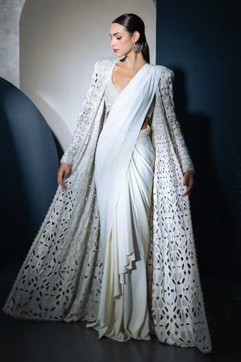 Ritika Mirchandani Elsa Lehenga Saree & Cutwork Jacket Set 