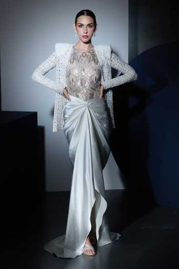 Ritika Mirchandani Odette Draped Skirt & Jacket Set 