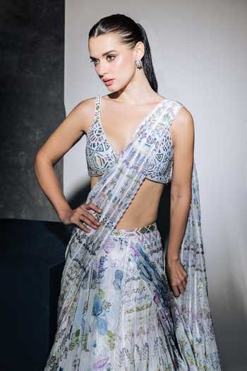 Ritika Mirchandani Alice Printed & Embroidered Lehenga Saree Set 
