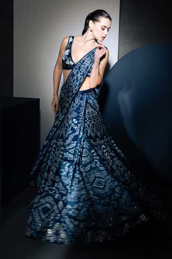 Ritika Mirchandani Opal Printed & Embroidered Lehenga Saree Set 