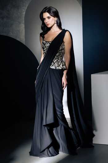Ritika Mirchandani Xena Draped Saree With Embroidered Corset 