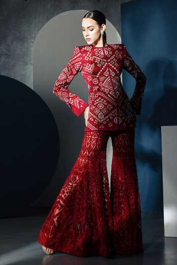 Ritika Mirchandani Quinn High Neck Kurta & Sharara Set