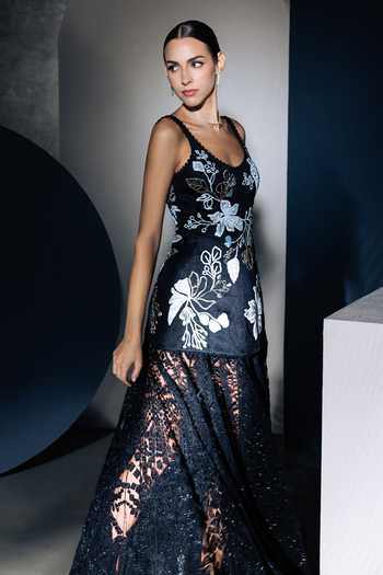 Buy Ritika Mirchandani Black Georgette, Crepe, Net Scoop Neck Auree Kurta And Butterfly Lehenga Set Online at Aza Fashions Buy_Ritika Mirchandani_Black Georgette, Crepe, Net Scoop Neck Auree Kurta And Butterfly Lehenga Set _Online_at_Aza_Fashions