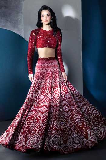 Ritika Mirchandani Nola Floral Cutwork Embroidered Blouse Lehenga Set 
