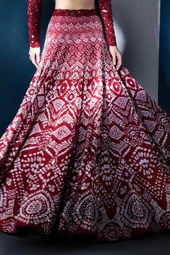 Shop Ritika Mirchandani Red Organza, Georgette, Nola Floral Cutwork Embroidered Blouse Lehenga Set Online at Aza Fashions Shop_Ritika Mirchandani_Red Organza, Georgette, Nola Floral Cutwork Embroidered Blouse Lehenga Set _Online_at_Aza_Fashions